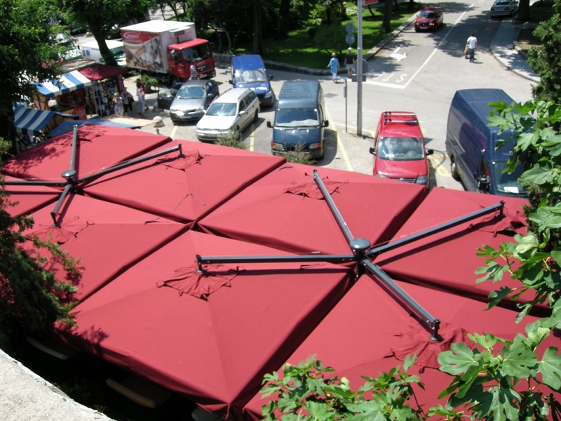 Sunshade 1 pole 4 parasols for terrace Alu Poker Scolaro SCOLARO