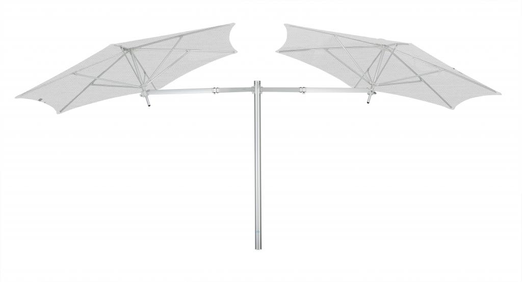 Parasol 1 mat et 3 parasols (3 bras 2m + 3 armatures + 3 toiles) Paraflex Evolution UMBROSA
